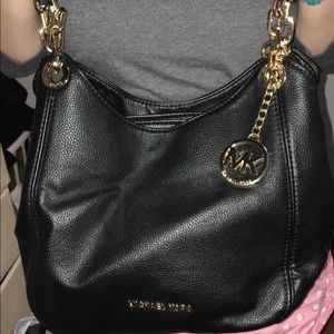 MK black & gold chained purse